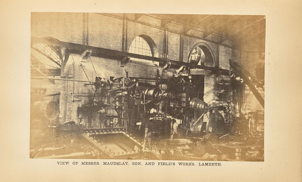 Messrs. Maudslay, Son, and Field's Works, Lambeth: Erecting Shop by P Barry