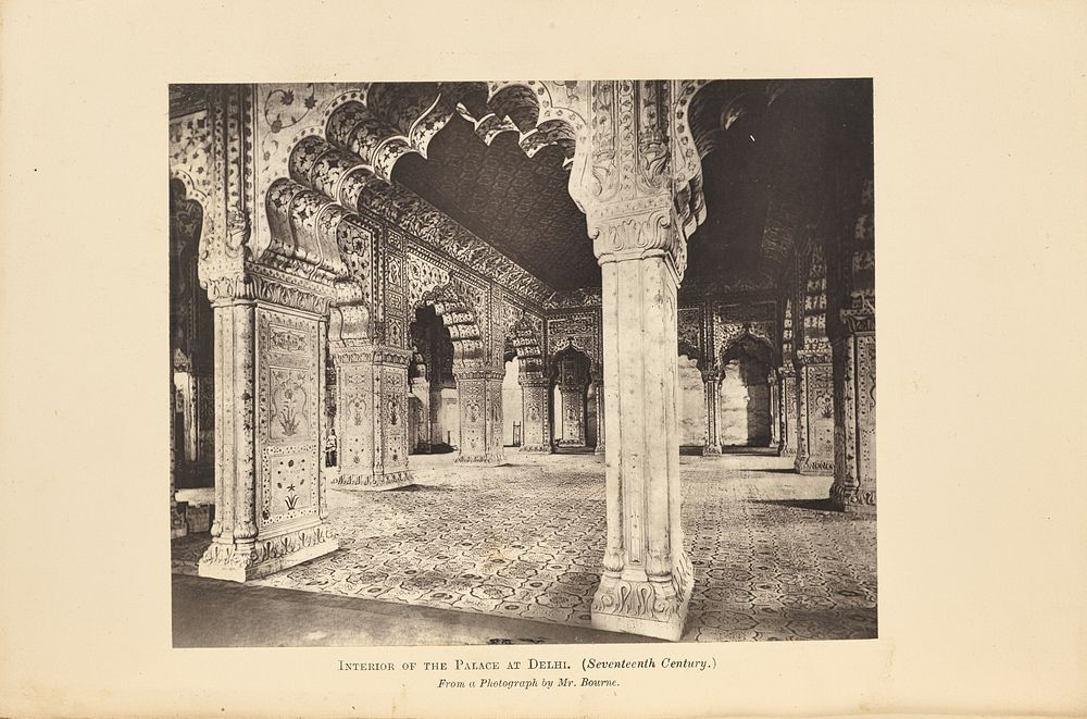 Delhi; The Palace, interior of the Dewan-i-Kass. by Samuel Bourne