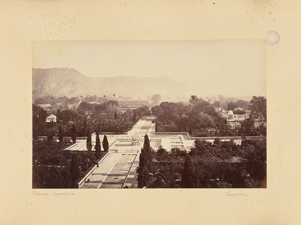 Jaypur; View of the Palace Gardens and Fort, from the Palace by Colin Murray and Bourne and Shepherd