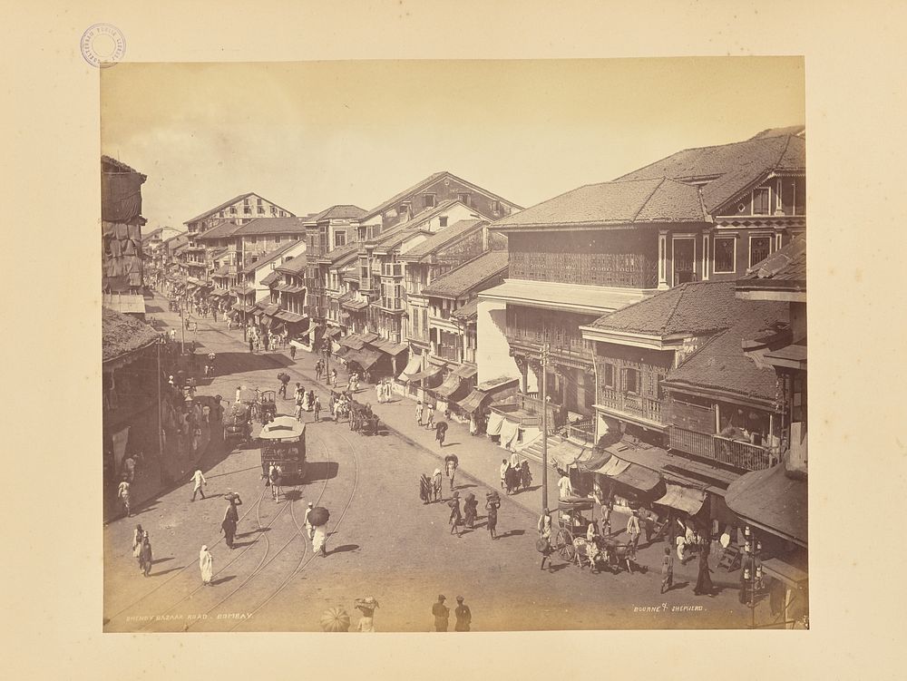 Bhendy Bazaar Road. Bombay by Bourne and Shepherd