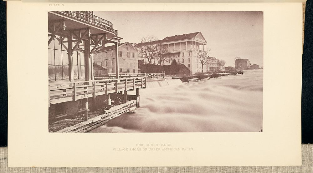 Village Shore of the Upper American Rapids by George Barker