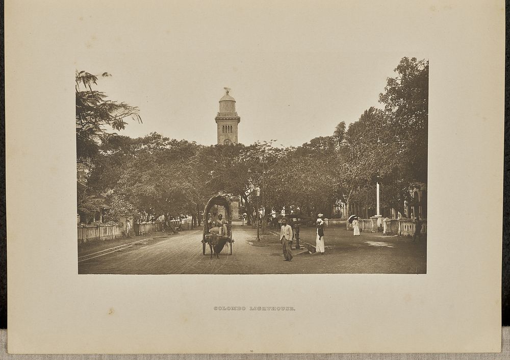 Queen Street, Colombo, and the Lighthouse by Henry W Cave
