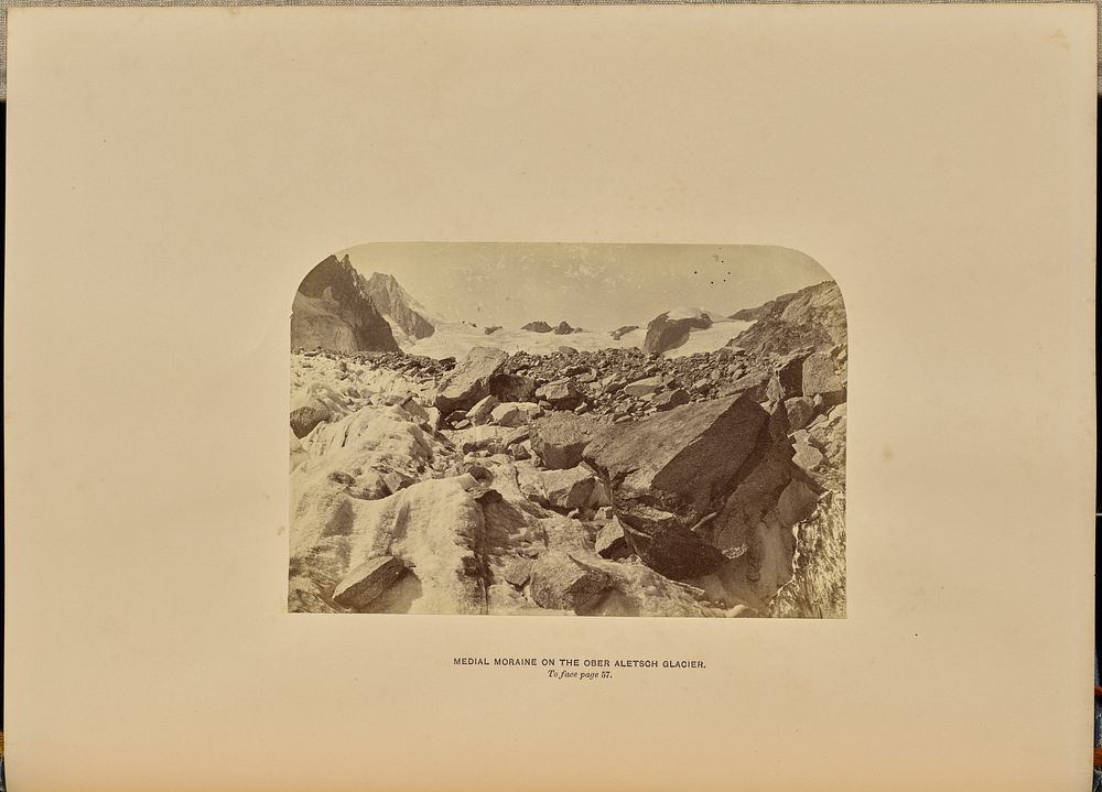 Medial Moraine on the Ober Aletsch Glacier by Ernest H Edwards