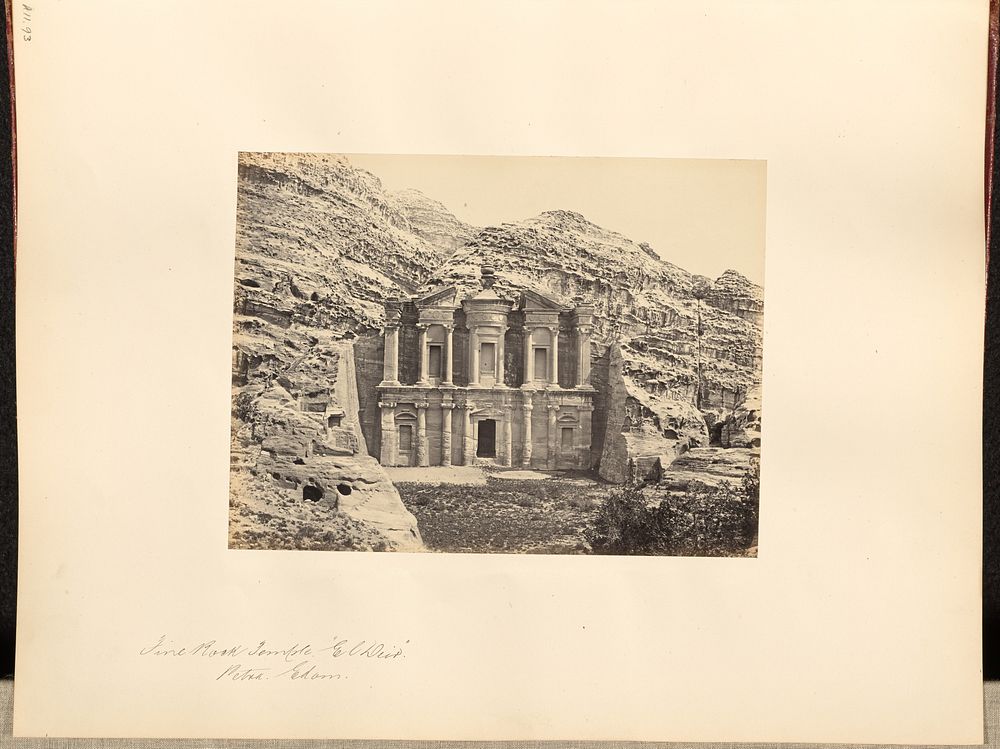 Fine Rock Temple, "El Deir", Petra, Edom by Francis Frith