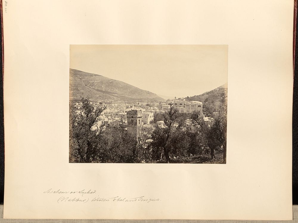 Shechem on Sychar (Nablous) between Ebal and Gerizim by Francis Frith