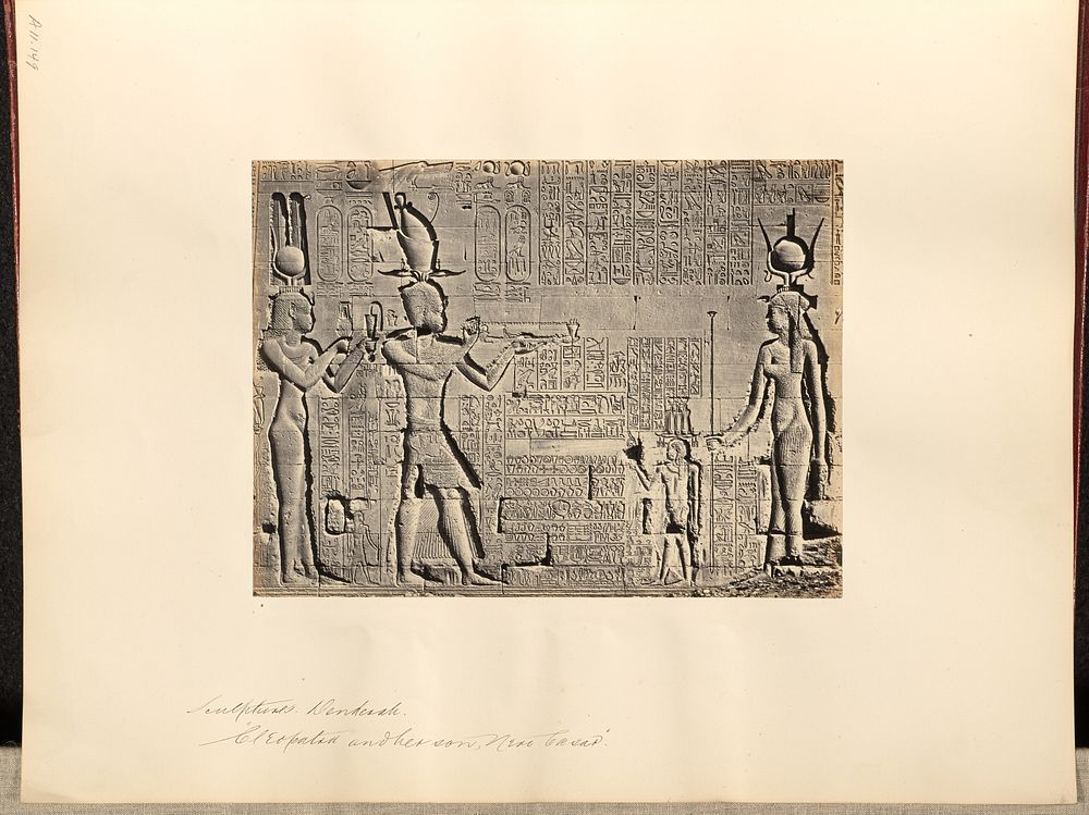 Sculptures, Denderah, "Cleopatra and her son, Nero Casar" by Francis Frith