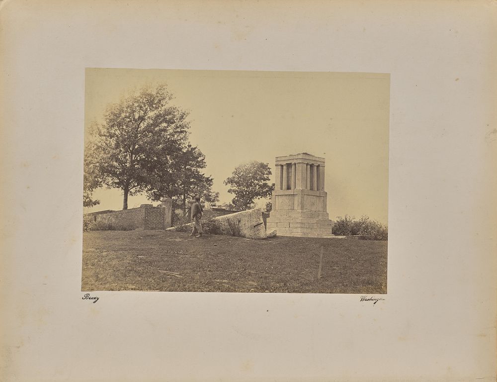 Tomb of the Mother of Washington. Fredericksburg by Mathew B Brady