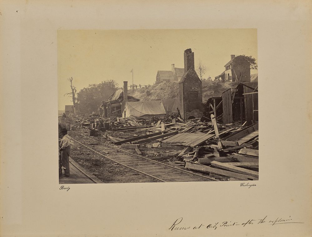 Ruins at City Point - After the Explosion by Mathew B Brady