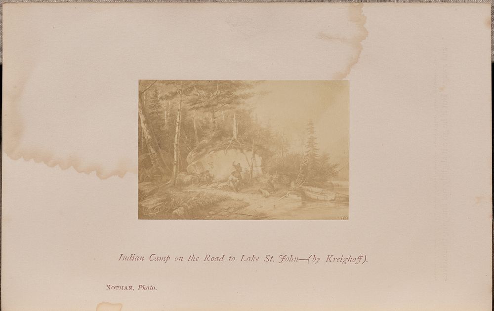 Indian Camp on the Road to Lake Saint John - (by Kreighoff) by William Notman