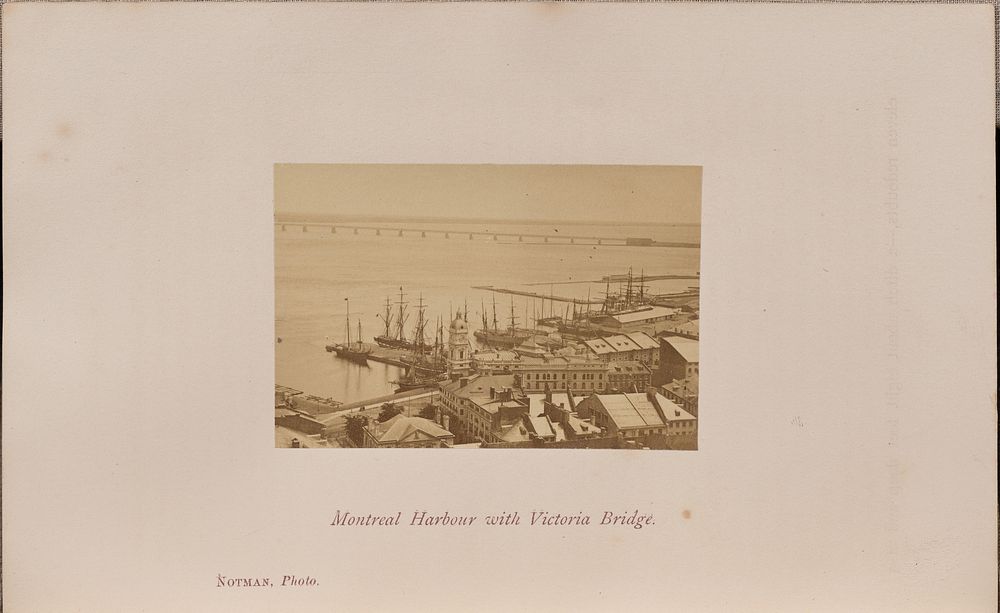 Montreal Harbour with Victoria Bridge by William Notman