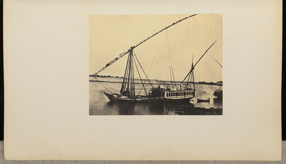 Dahabieh mooring on the bank of the Nile by Henry Cammas and André Lefèvre