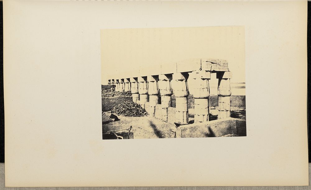 Stone columns with papyrus capitals by Henry Cammas and André Lefèvre