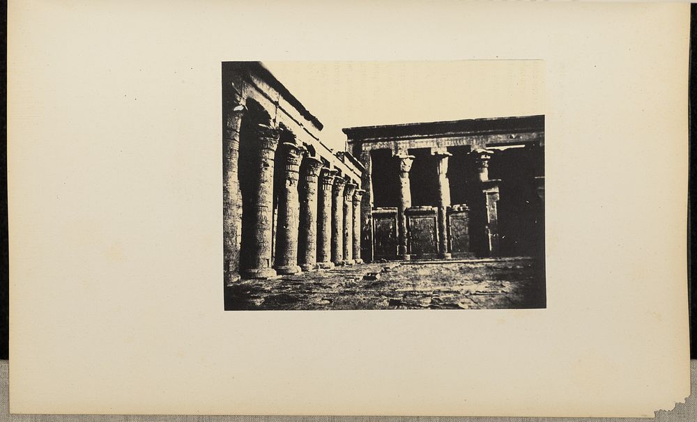 Columns in the courtyard of the Temple of Horus at Edfu by Henry Cammas and André Lefèvre