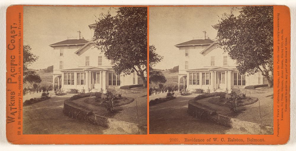 Residence of W.C. Ralston, Belmont. by Carleton Watkins