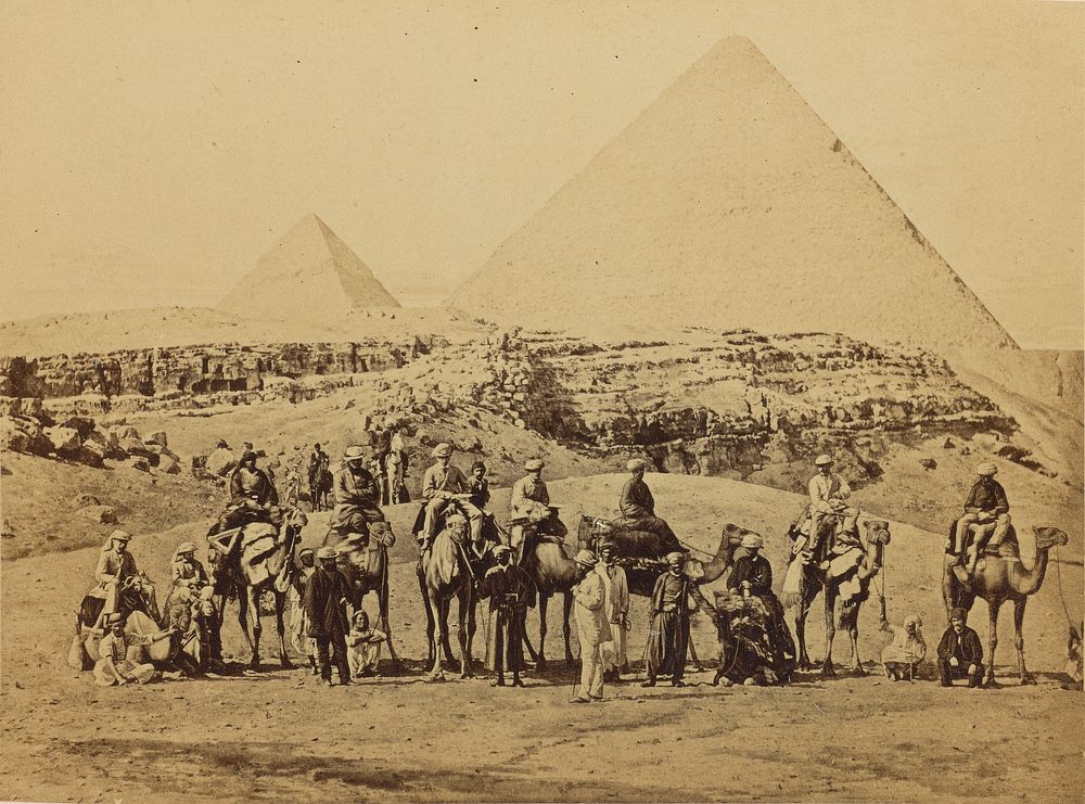 Gîzeh - The Departure of H.R.H. the Prince of Wales and Suite from the Pyramids by Francis Bedford