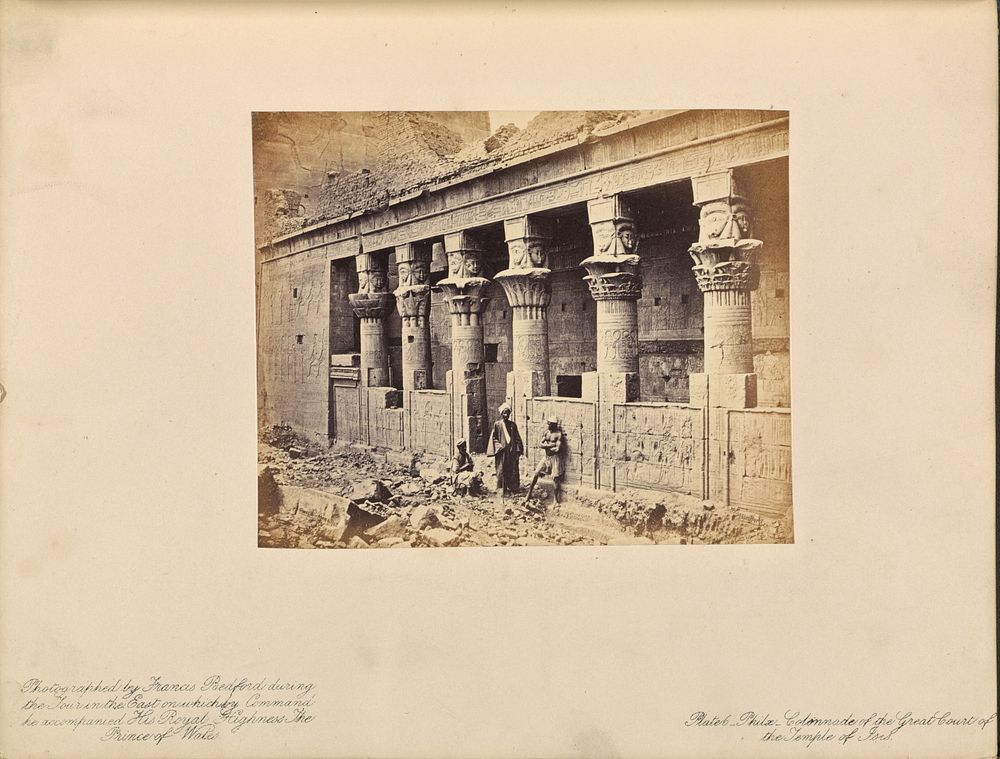 Colonnade of the Great Court of the Temple of Isis by Francis Bedford
