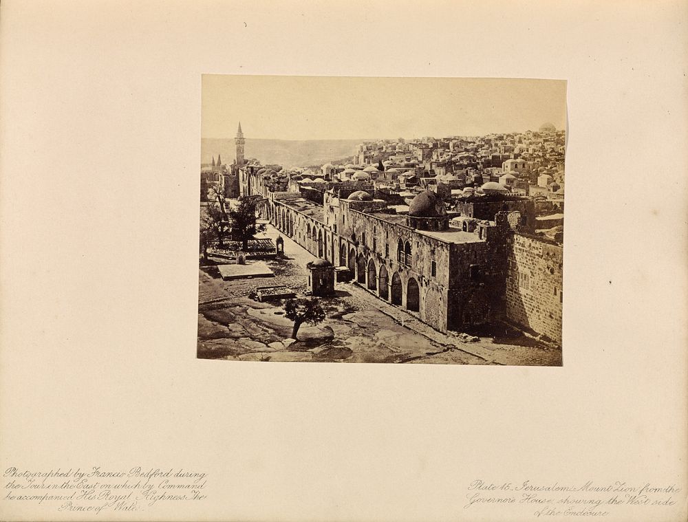 Jersualem - Mount Zion from the Governor's House, Showing the West Side of the Enclosure by Francis Bedford
