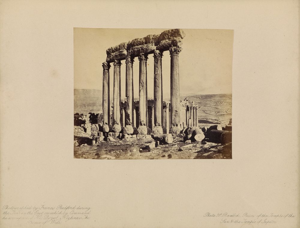 Baalbek - Ruins of the Temple of the Sun and the Temple of Jupiter by Francis Bedford