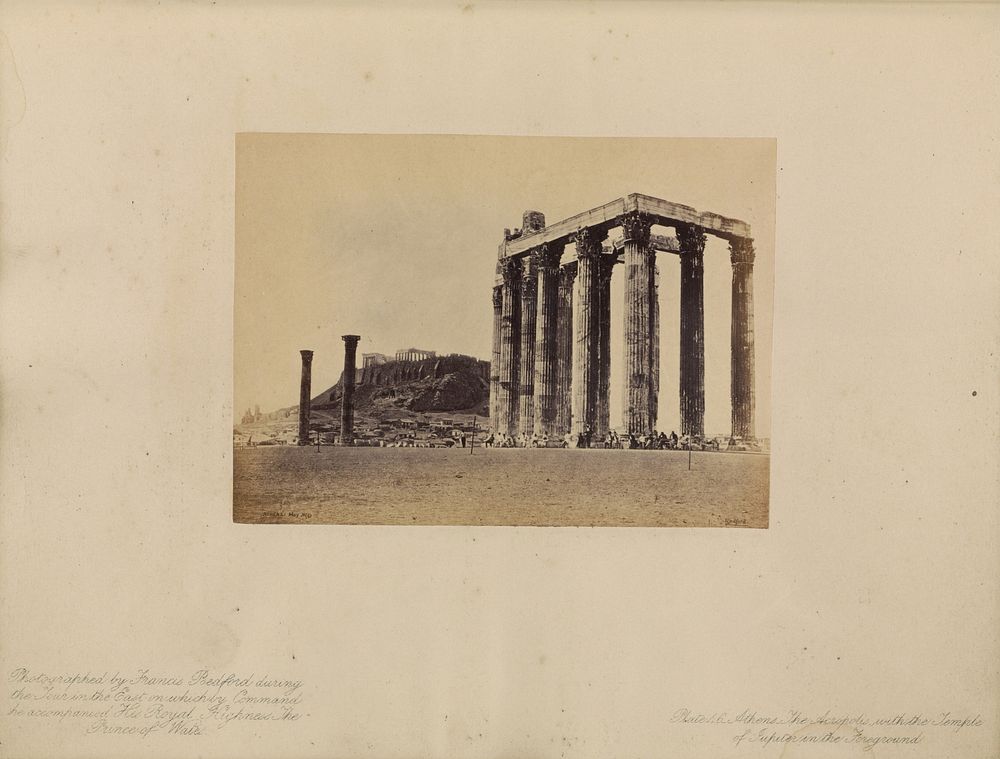 Athens - The Acropolis, with the Temple of Jupiter in the Foreground by Francis Bedford