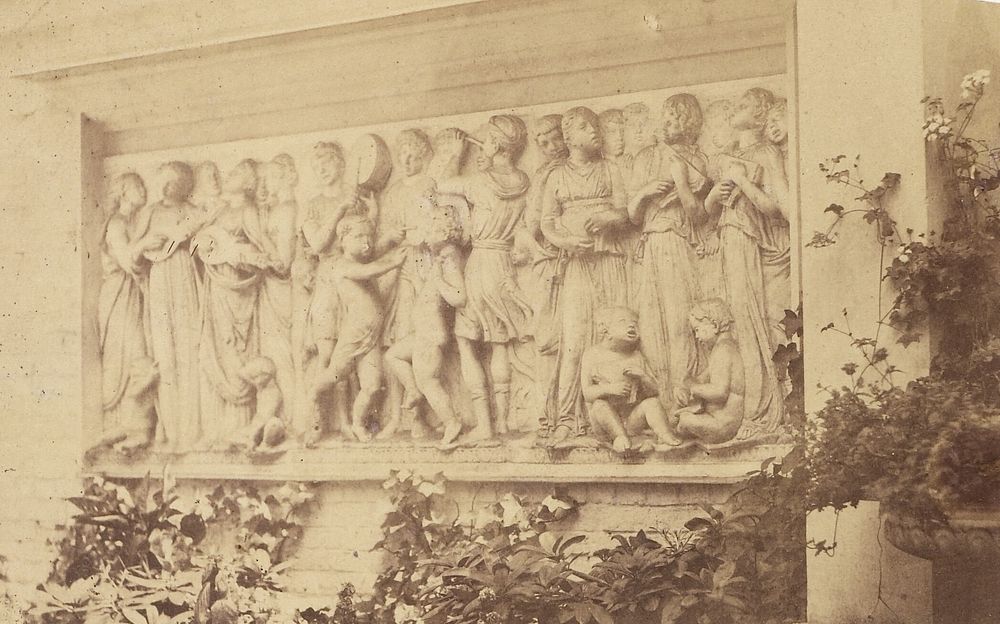 Bas-relief in Marble by Luca della Robbia on Garden Wall by Louis Désiré Blanquart Evrard