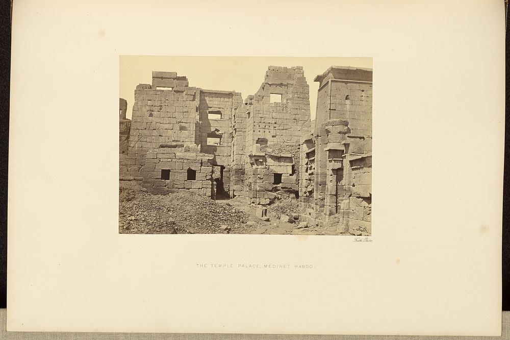 The Temple Palace at Medinet Haboo by Francis Frith
