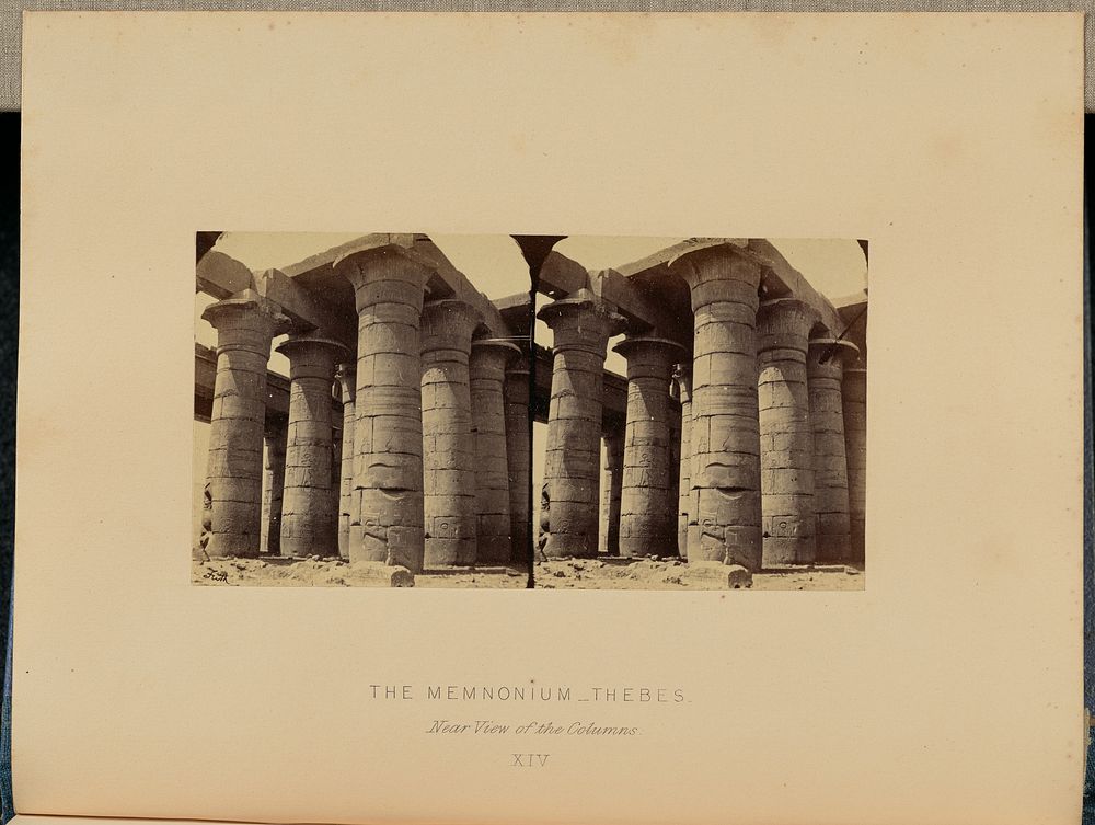 The Memnonium, Thebes. Near View of the Columns by Francis Frith