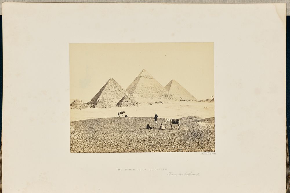 The Pyramids of El Geezeh, from the Southwest by Francis Frith