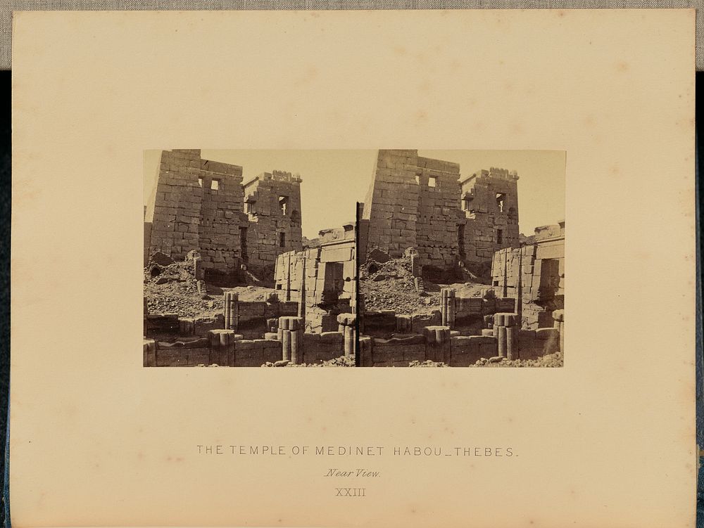 The Temple of Medinet Habou, Thebes. Near View by Francis Frith