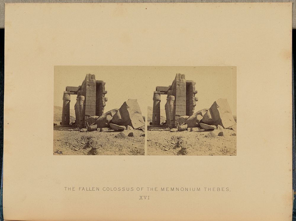 The Fallen Colossus of the Memnonium, Thebes by Francis Frith
