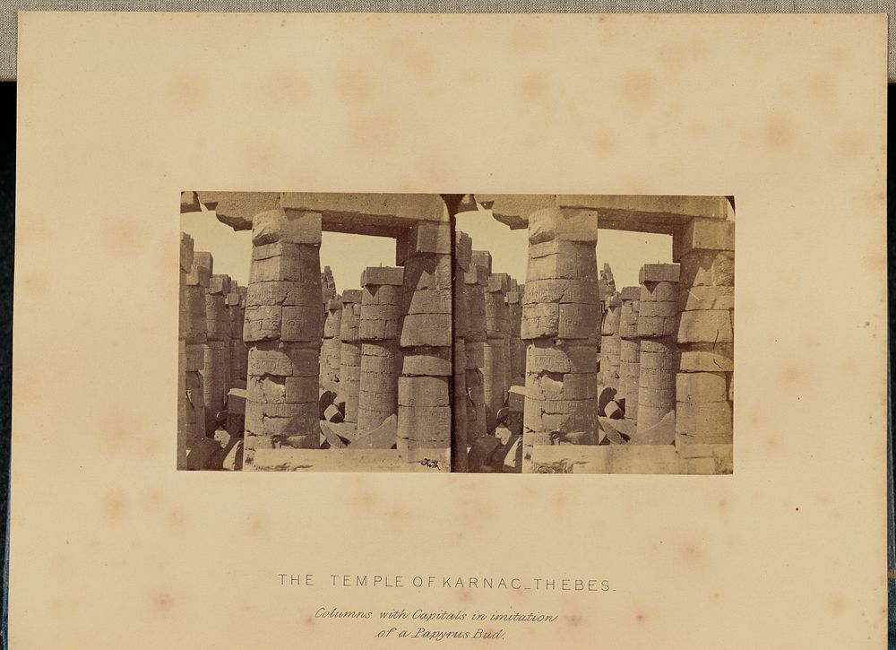 The Temple of Karnac, Thebes. Columns with Capitals in Imitation of a Papyrus Bud by Francis Frith