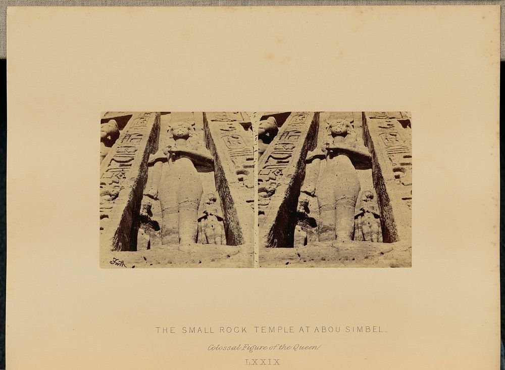 The Small Rock Temple at Abou Simbel. Colossal Figure of the Queen by Francis Frith