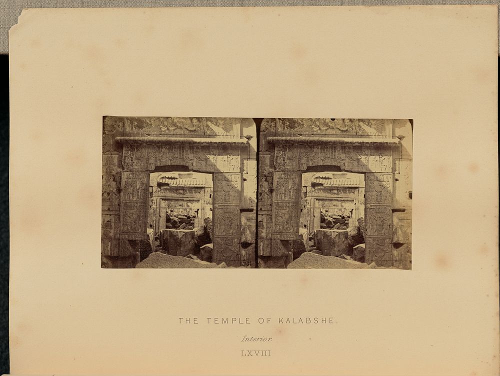 The Temple of Kalabshe. Interior by Francis Frith