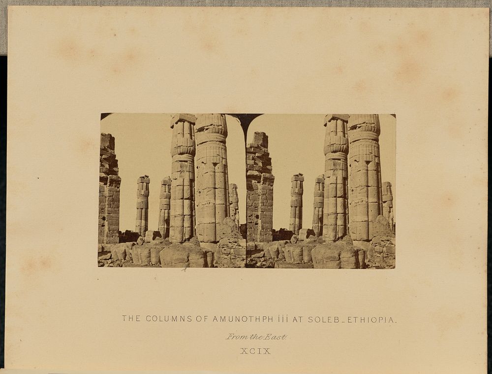 The Columns of Amunothph III at Soleb, Ethiopia. From the East by Francis Frith