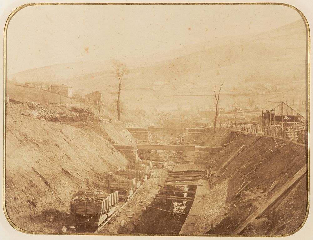 Railway Scene, Factory at Terre-Noire, France by Gustave Le Gray