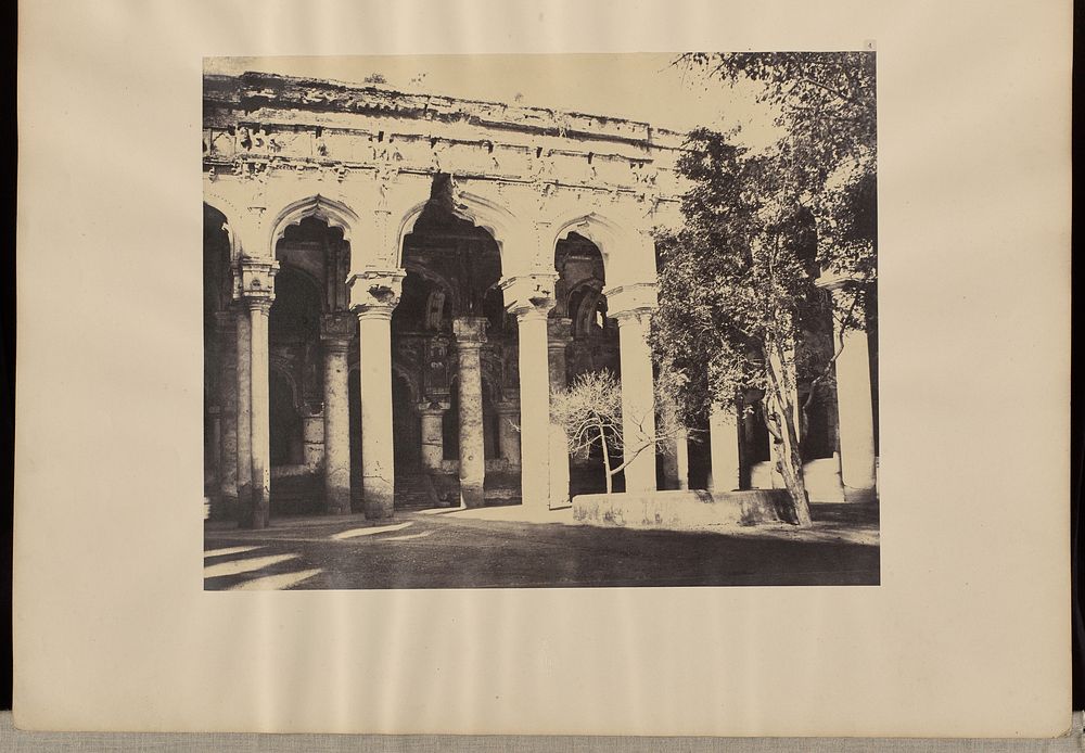 Madura. [Trimul Naik's] Palace, East Facade in Quadrangle. by Capt Linnaeus Tripe