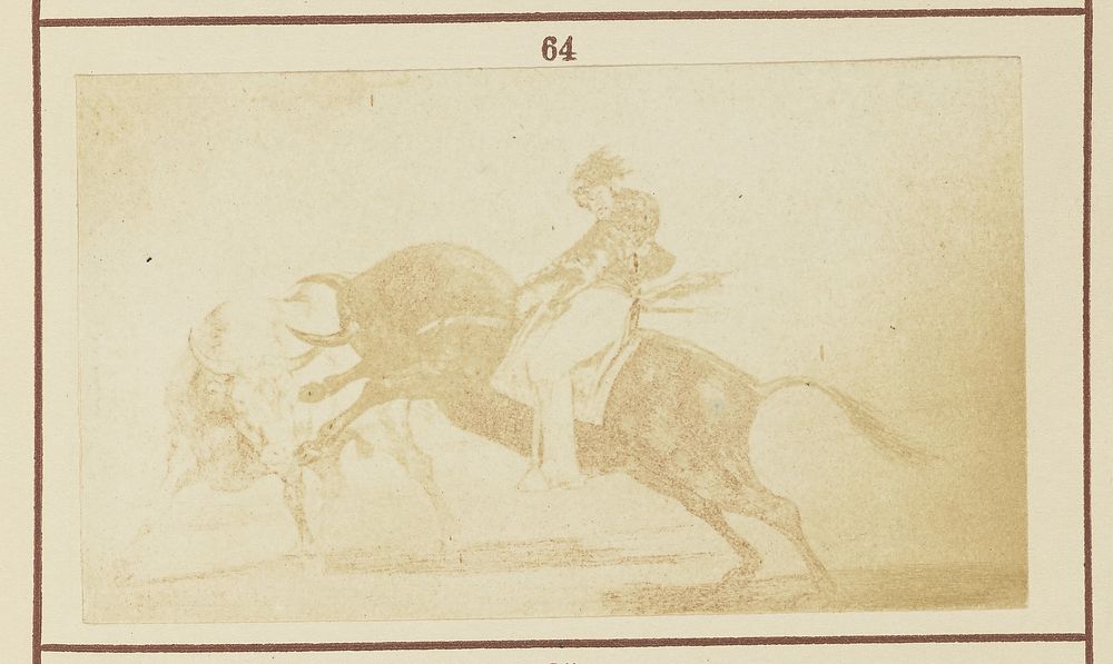 Mariano Ceballos Riding a Bull in the Bull-Ring at Madrid by Nicolaas Henneman