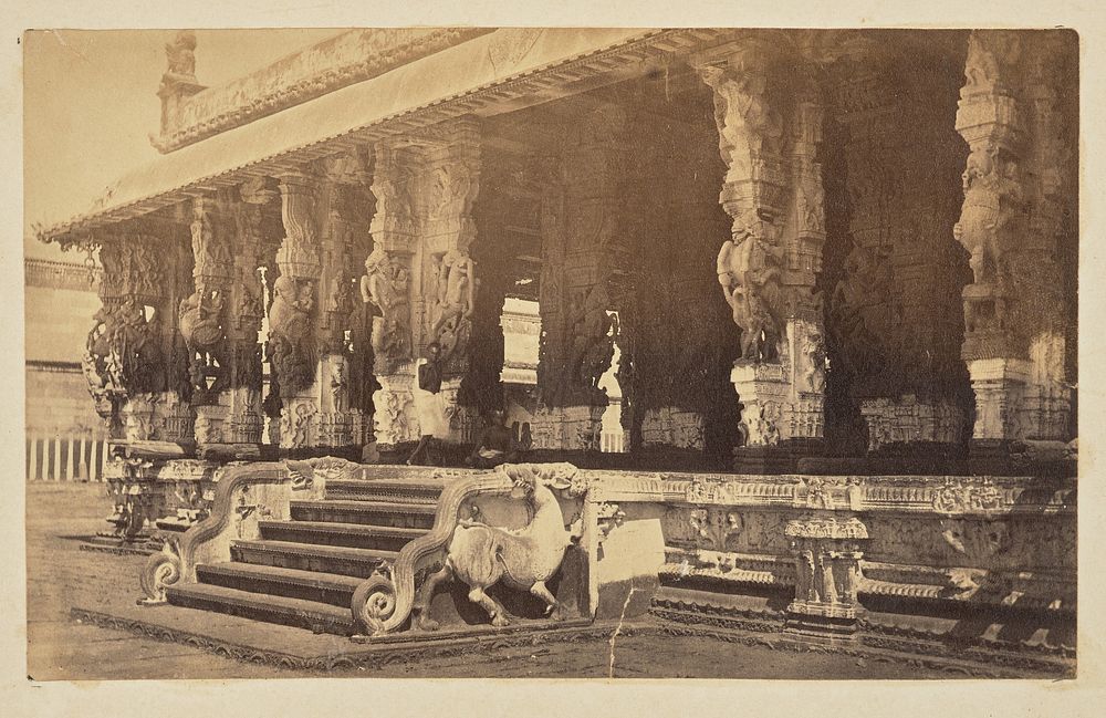 Yalis at the entrance to a mandapa, India