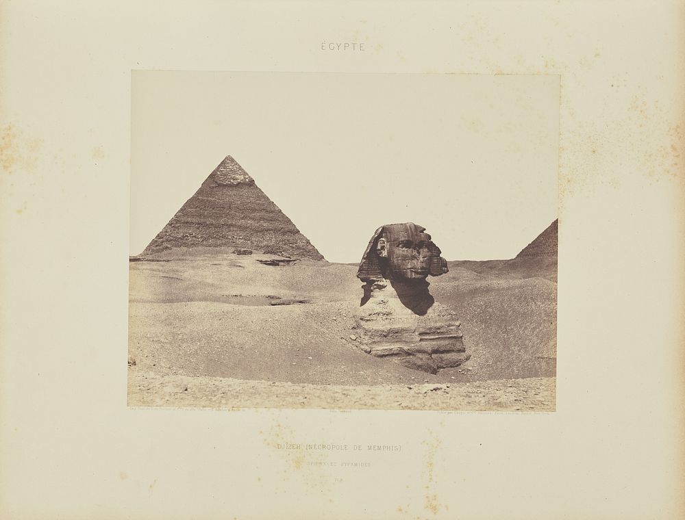Djîzeh (Nécropole de Memphis). Sphinx et Pyramides by Félix Teynard