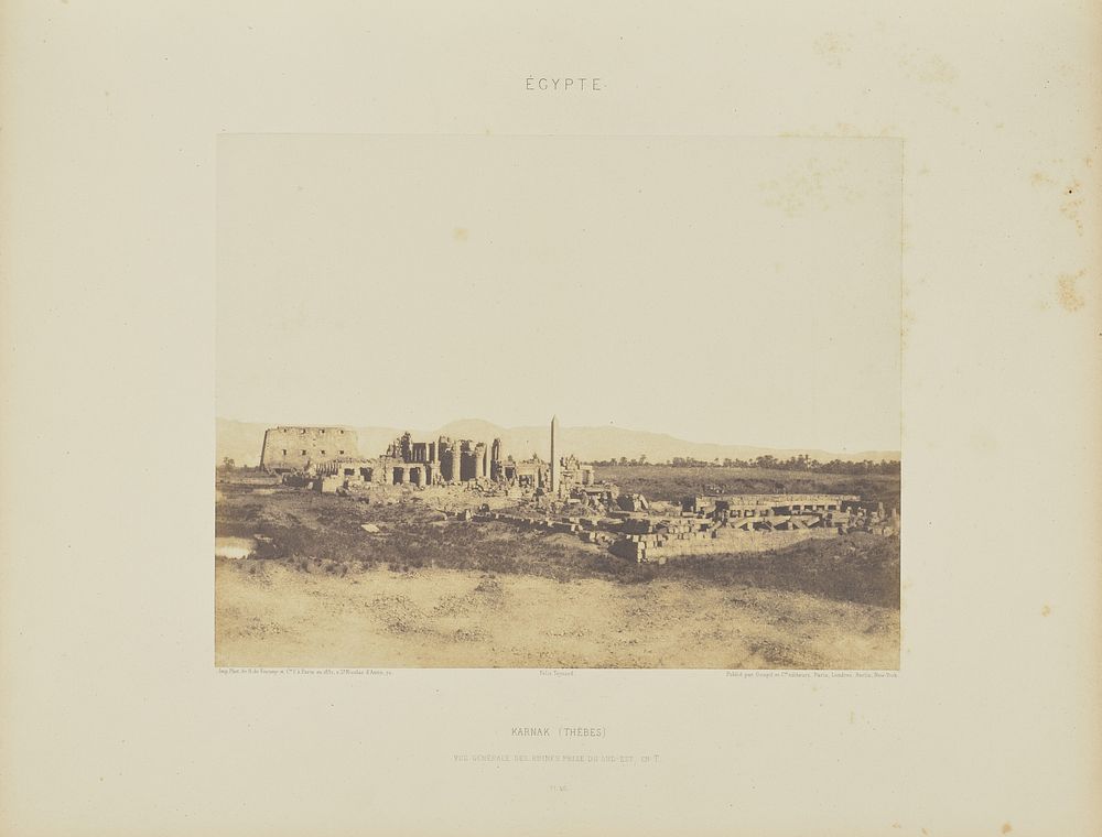 Karnak (Thèbes). Vue Générale des Ruines prise du sud-est, en T by Félix Teynard