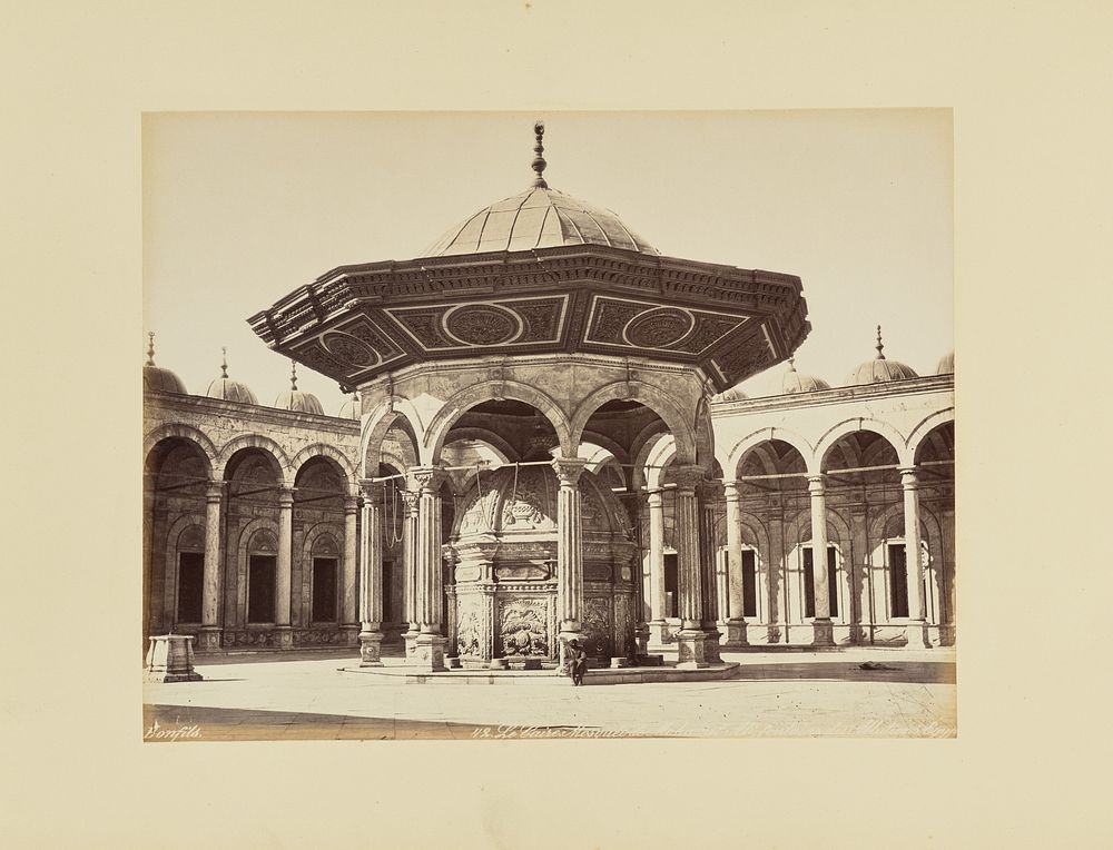 Le Caire. Mosquée de Mohamet Ali, fontaine des Ablutions [sic], Égypt by Félix Bonfils