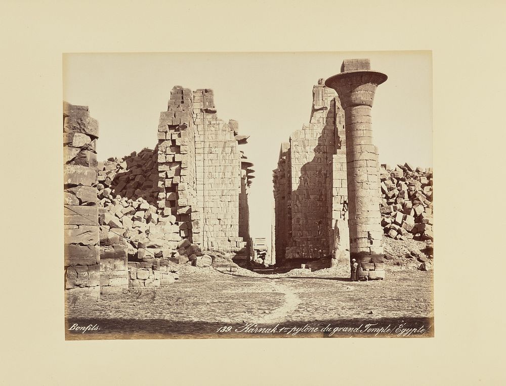 Karnak. 1er pylône du grand Temple, Égypte by Félix Bonfils