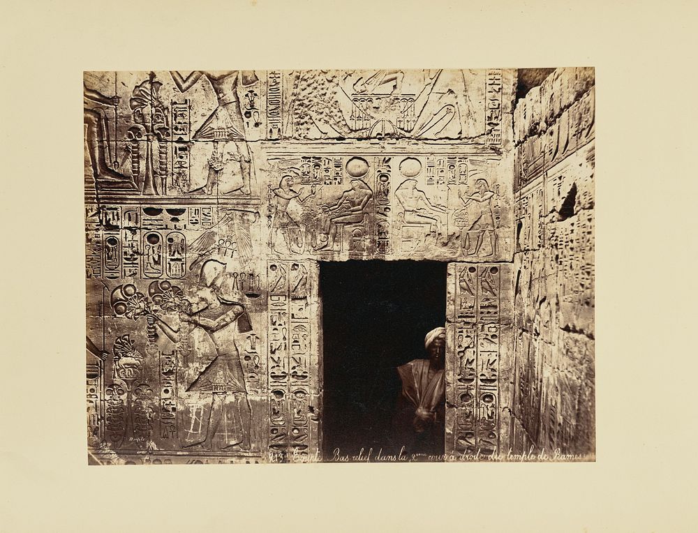 Egypte. [sic] Bas relief dans la 2eme cour á droite du temple de Ramessès by Félix Bonfils