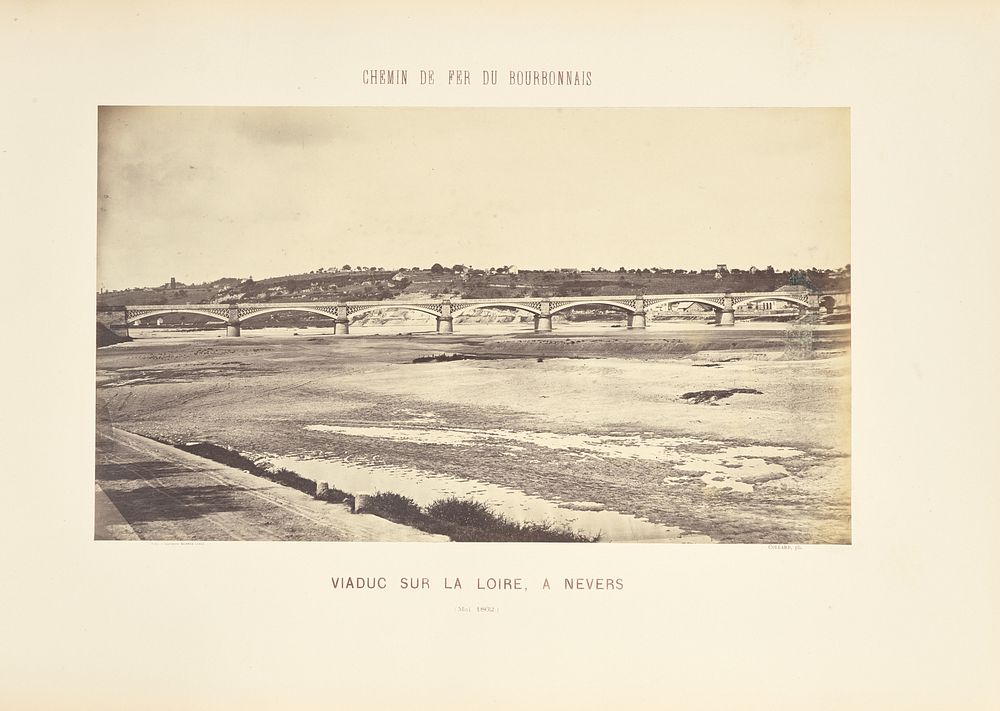 Viaduc sur La Loire, à Nevers by Auguste Hippolyte Collard