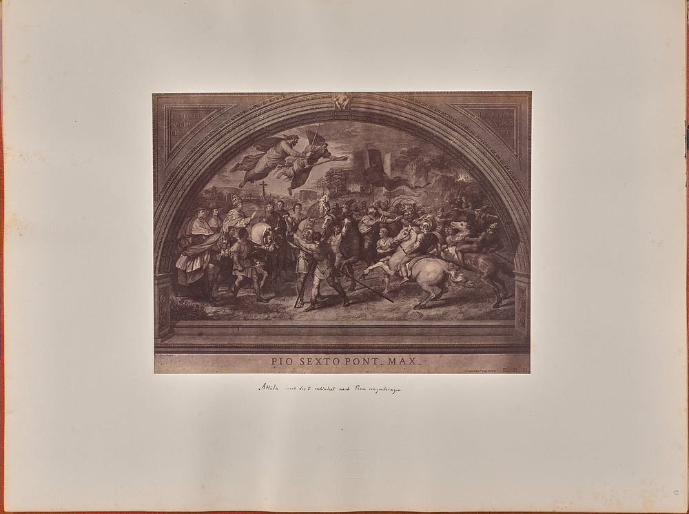 Attila durch Leo I verhindert nach Rome eindringen by Pietro Dovizielli