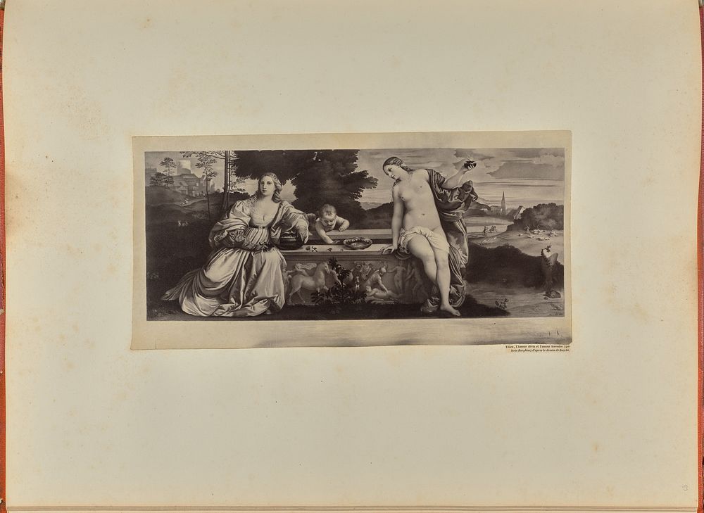 Titien, l'Amour divin et l'amour terrestre (galerie Borghese) d'apres le dessin de Rocchi by James Anderson