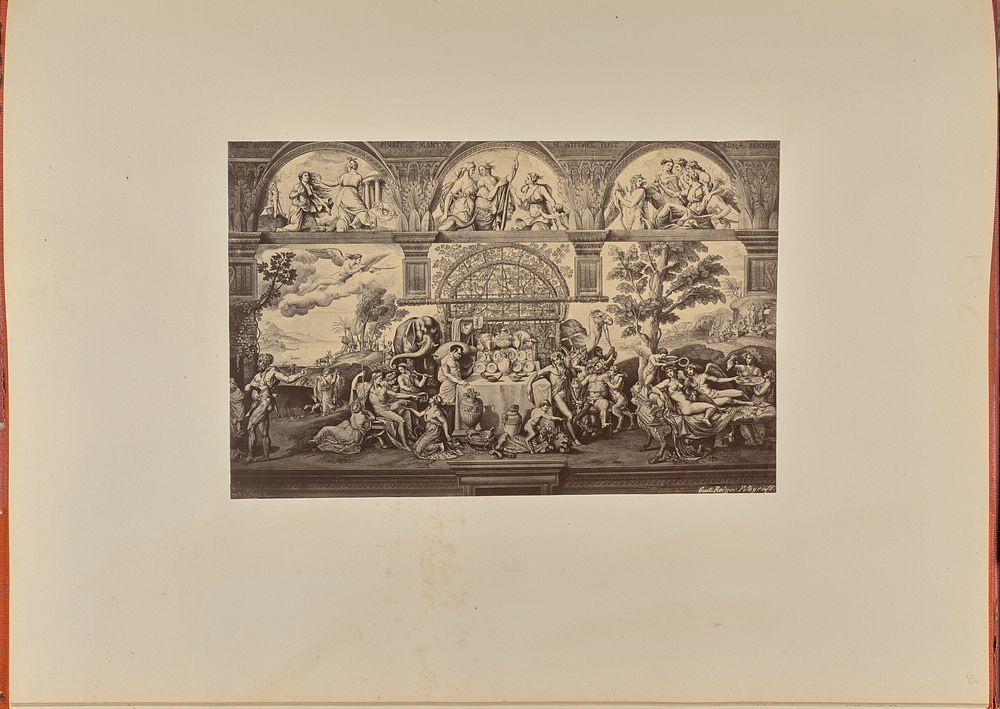 Engraving after a fresco by Giulio Romano in Palazzo Te by Gustavo Reiger