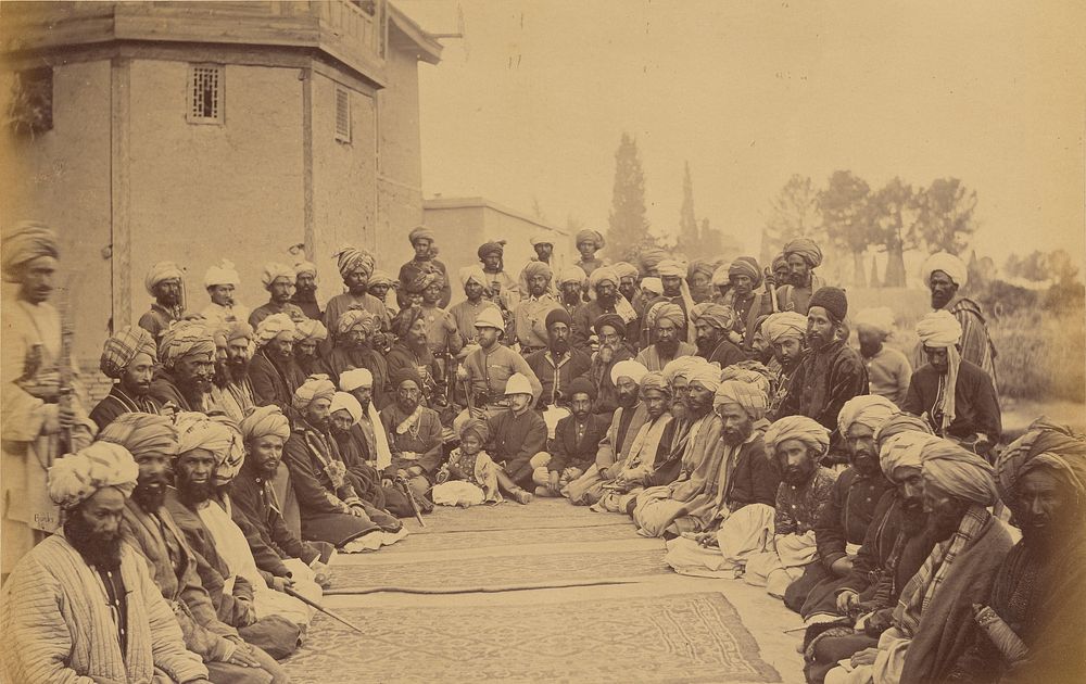 Major Cavagnari, C.S.I., and Sirdars, Jellalabad, Durbar group by John Burke