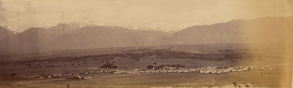 Panorama Safed Sang Camp from 51st Camp, Safed Koh in distance by John Burke