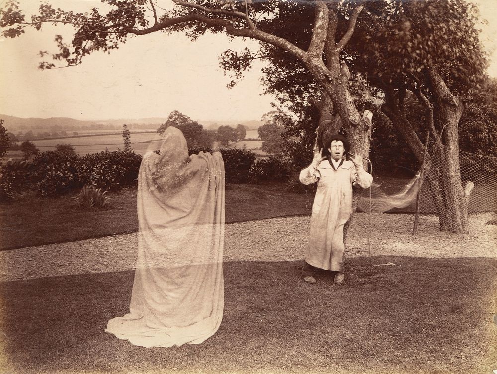 Amateurs playing ghost scene by W S Hobson