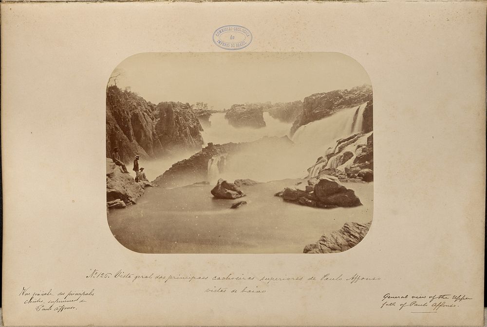 Vista geral das principaes cachoeiras superiores de Paulo Affonso vistas de baixo by Marc Ferrez